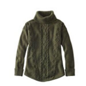 L.L. Bean Double L Sweater Turtleneck Basil Heather in Large